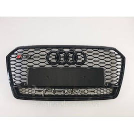 Решетка радиатора Audi A7 2014-2017год Черная Quattro (в стиле RS)