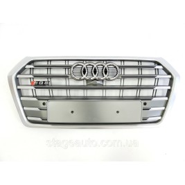 Решетка радиатора Audi Q5 2016-2020год Серая (в стиле S-Line)