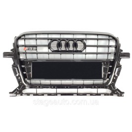 Решетка радиатора Audi Q5 2012-2016год Черная (в стиле S-Line)