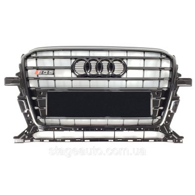 Решітка радіатора Audi Q5 2012-2016 рік Чорна (в стилі S-Line)