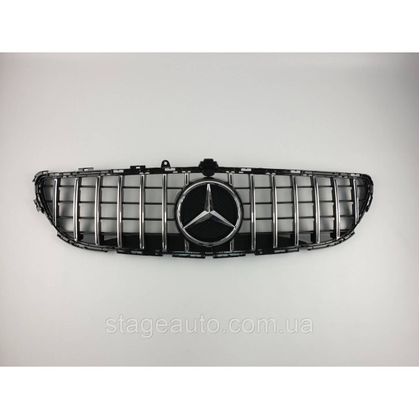 Решетка радиатора на Mercedes CLS-Class C218 2014-2018 год GT Panamericana ( Черная с вертикальными хром полос