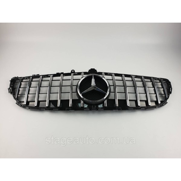 Решетка радиатора на Mercedes CLS-Class C218 2014-2018 год GT Panamericana ( Черная с вертикальными хром полос