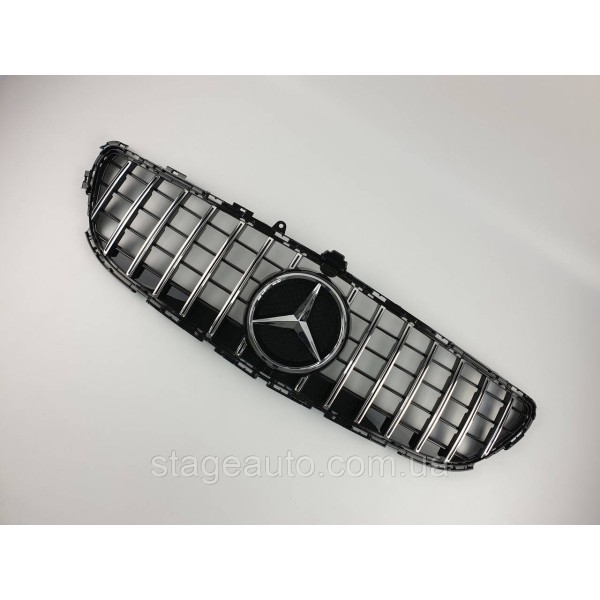 Решетка радиатора на Mercedes CLS-Class C218 2014-2018 год GT Panamericana ( Черная с вертикальными хром полос