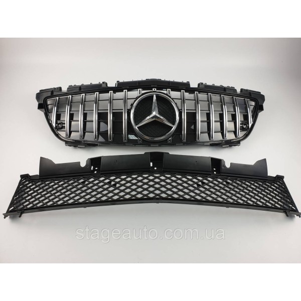 Решетка радиатора на Mercedes SLK-Class R172 2011-2015 год GT Panamericana ( Черная с хромом )