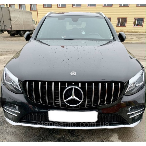 Решетка радиатора на Mercedes GLC / GLC Coupe X253 / C253 GT Panamericana ( Черная с хромом )