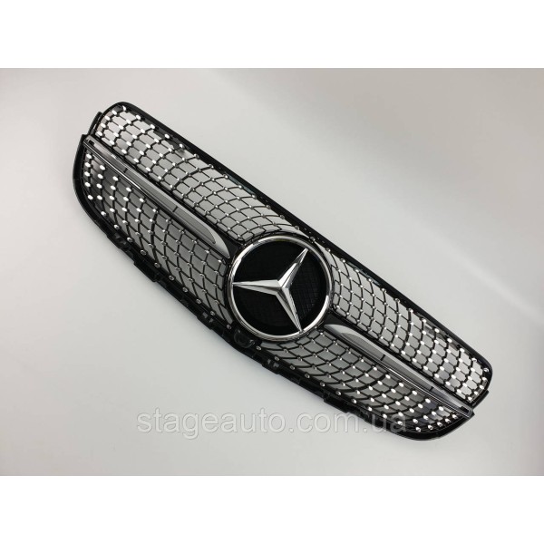 Решетка радиатора на Mercedes GLC / GLC Coupe-Class X253 / C253 Diamond ( Черная с элементами хрома )