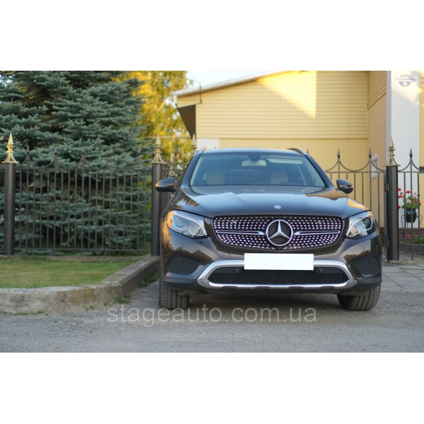 Решетка радиатора на Mercedes GLC / GLC Coupe-Class X253 / C253 Diamond ( Черная с элементами хрома )