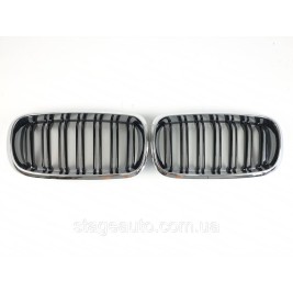 Ноздри на BMW X5 F15 2013-2018 год Черные Глянцевые Хром Рамка ( Двойные M-Look )