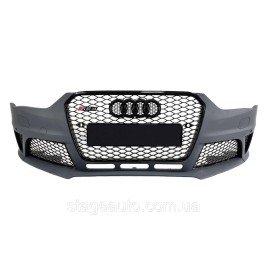 Передний бампер на Audi A4 B8 2011-2015 год ( стиль Audi RS4 )