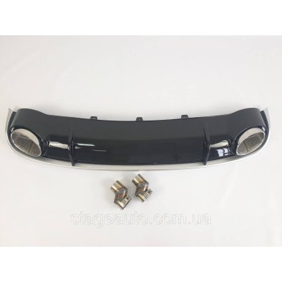 Дифузор з насадками в стилі RS на Audi A4 B8 2007-2011 рік Чорний з сірою вставкою