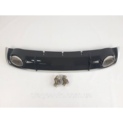 Дифузор із насадками в стилі RS на Audi A4 B8 2011-2015 рік Чорний із сірою вставкою