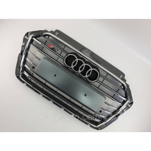 Radiator grille Audi A3 2016-2020 year Gray with chrome ( in S-Line style)