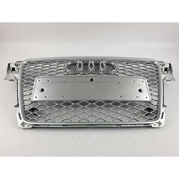 Решетка радиатора Audi A4 2007-2011год Серая с хром рамкой (в стиле RS)