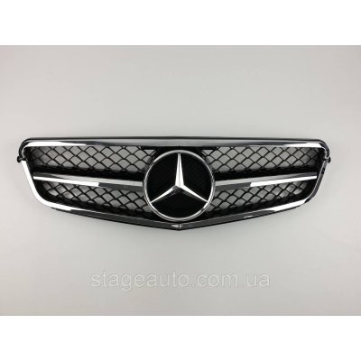 Решітка радіатора на Mercedes C-Class W204 2007-2014 рік AMG-стиль ( Хром із чорною вставкою)