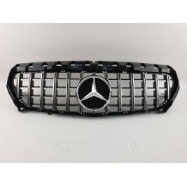 Решетка радиатора на Mercedes CLA-Class C117 2013-2017 год GT Panamericana ( Черная с вертикальными хром полос