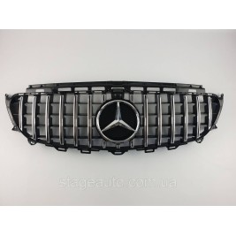 Решетка радиатора на Mercedes E-Class W213 2016-2020 год GT Panamericana ( Черная с вертикальными хром полоска