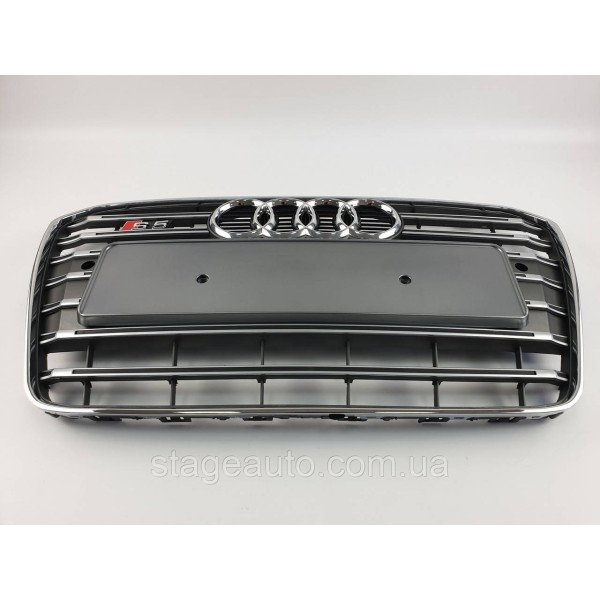 Решетка радиатора Audi A5 2011-2016год Серая с хромом (в стиле S-Line)