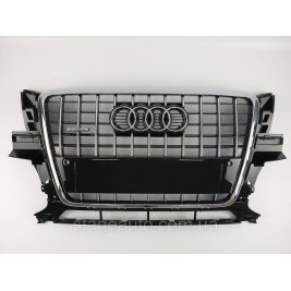 Решетка радиатора Audi Q5 2008-2012год Черная с хромом (в стиле S-Line)