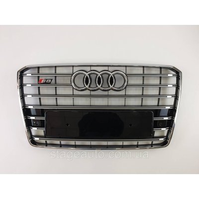 Radiator grille Audi A8 2014-2017 year Black with chrome ( in S-Line style)
