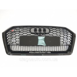 Решетка радиатора Audi Q5 2016-2020год Черная (в стиле RS)