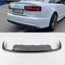 Диффузор в стиле S-Line на Audi A6 C7 2014-2018 год ( Обычный бампер )