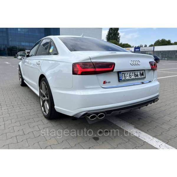 Диффузор в стиле S-Line на Audi A6 C7 2014-2018 год ( Обычный бампер )
