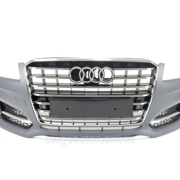 Передний бампер в стиле S-Line на Audi A8 D4 2014-2017 год