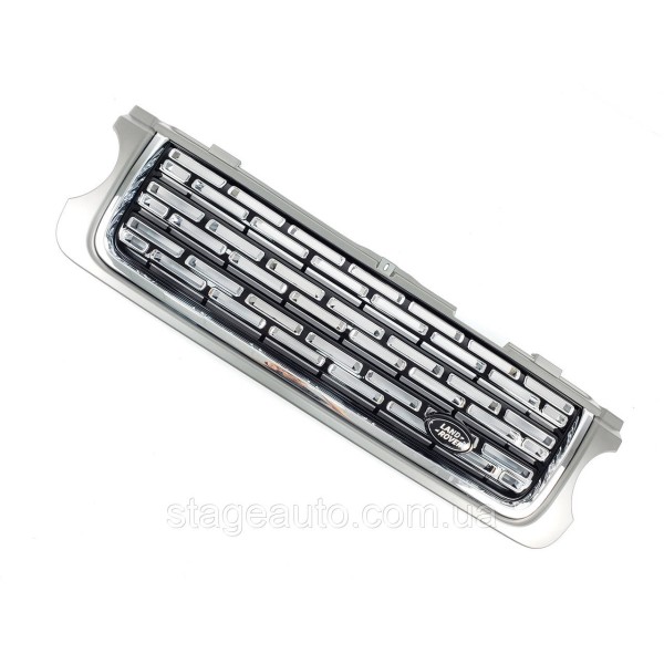Решетка радиатора з жабрами на Range Rover Vogue L322 2009-2013 год Серая с черным