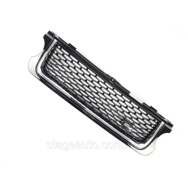 Решетка радиатора на Range Rover Vogue L322 2009-2013 год Черная с хромом