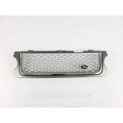 Решітка радіатора на Range Rover Vogue L322 2009-2013 рік Сіра з хромом