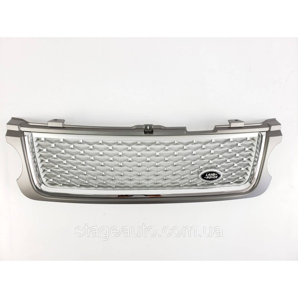 Решетка радиатора на Range Rover Vogue L322 2009-2013 год Серая с хромом