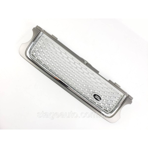 Решетка радиатора на Range Rover Vogue L322 2009-2013 год Серая с хромом