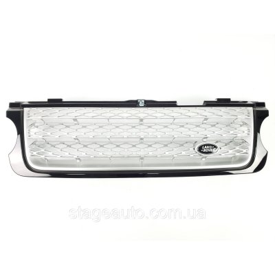 Решітка радіатора на Range Rover Vogue L322 2009-2013 рік Чорна з білим