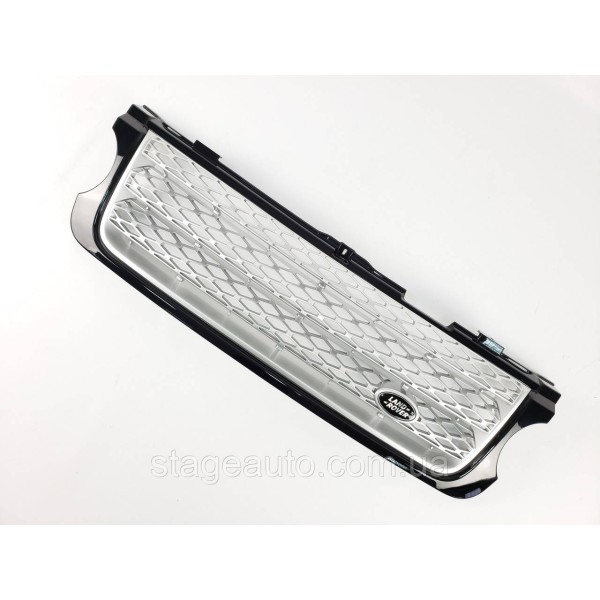 Решетка радиатора на Range Rover Vogue L322 2009-2013 год Черная с белым