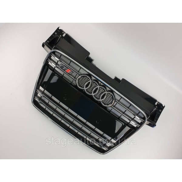 Решетка радиатора Audi TT 2010-2014год Черная с хромом (в стиле S-Line)