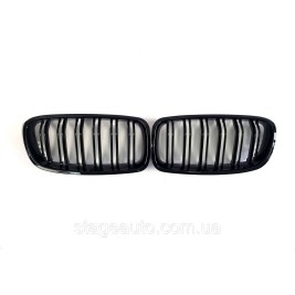 Ноздри на BMW 3 Series F30 / F31 / F35 2012-2018 год Черные Глянцевые ( Двойные M-Look )