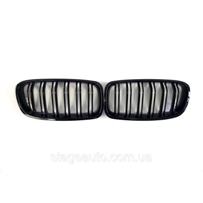 Ноздрі на BMW 3 Series F30 / F31 / F35 2012-2018 рік Чорні Глянсові ( Подвійні M-Look)