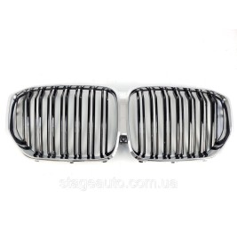 Nostrils for BMW X5 G05 2018-2020 Black Glossy Chrome Frame ( Double M-Look)