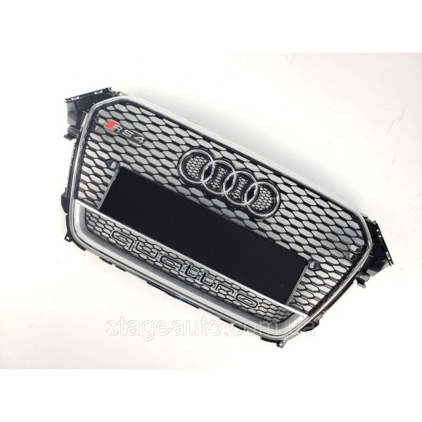 Решетка радиатора Audi A4 2011-2015год Черная с хромом QUATTRO (в стиле RS)