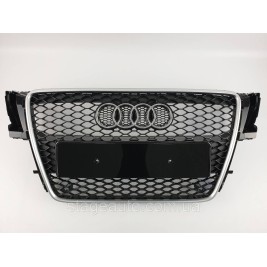 Решетка радиатора Audi A5 2007-2011год Черная с хром рамкой (в стиле RS)