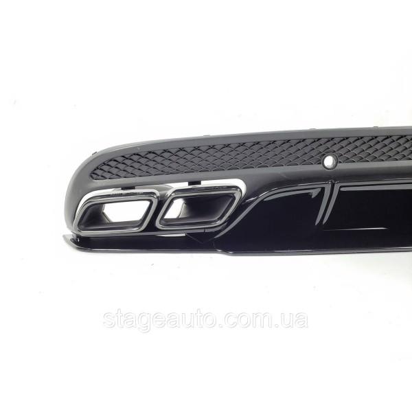 Диффузор с насадками на Mercedes C-Class W205 2014-2018 год ( в стиле Edition 1 черный )