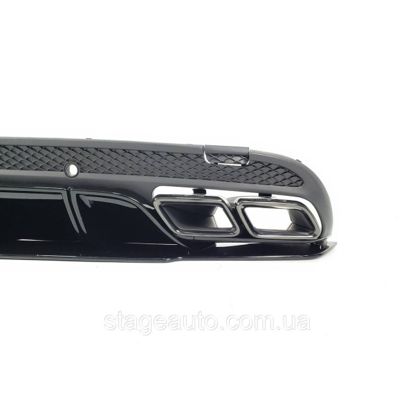 Диффузор с насадками на Mercedes C-Class W205 2014-2018 год ( в стиле Edition 1 черный )