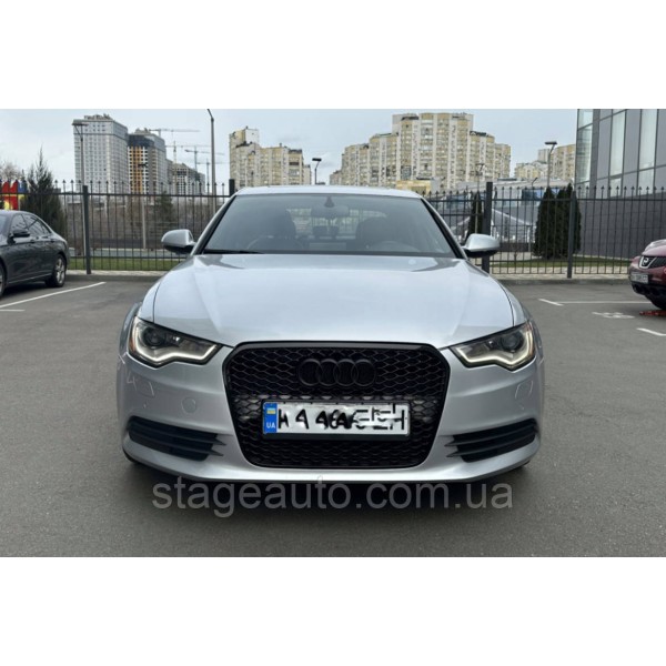 Решетка радиатора Audi A6 2011-2014год Черная (в стиле RS)