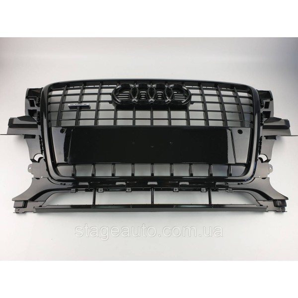 Решетка радиатора Audi Q5 2008-2012год Черная (в стиле S-Line)