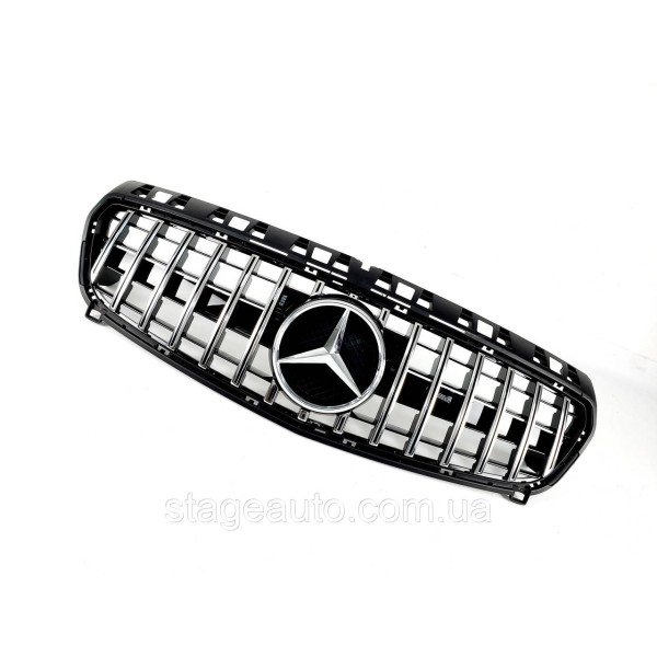Решетка радиатора на Mercedes A-Class W176 2012-2015 год GT Panamericana ( Черная с хромом )
