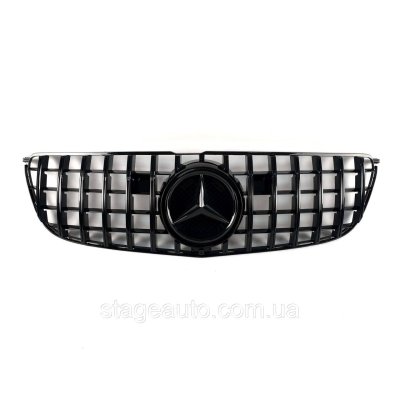 Решітка радіатора на Mercedes GLS-Class X166 2015-2019 рік GT Panamericana ( Чорна глянцева)