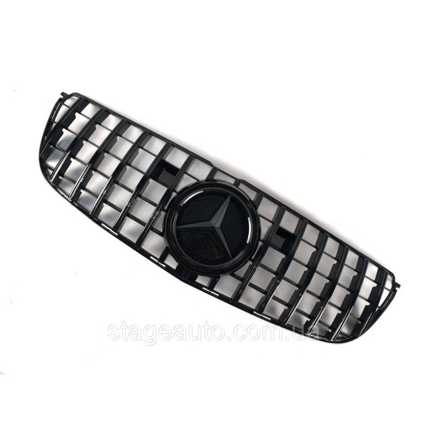 Решетка радиатора на Mercedes GLS-Class X166 2015-2019 год GT Panamericana ( Черная глянцевая )