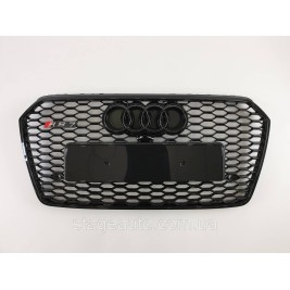 Решетка радиатора Audi A7 2014-2017год Черная (в стиле RS)