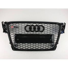 Решетка радиатора Audi A4 2007-2011год Черная (в стиле RS)