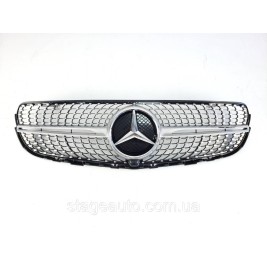 Решетка радиатора на Mercedes GLC / GLC Coupe X253 / C253 Diamond ( Серая с элементами хрома )